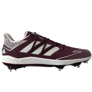 Adidas Adizero Afterburner 7 baseball cleats maroon white silver men’s size 13.5